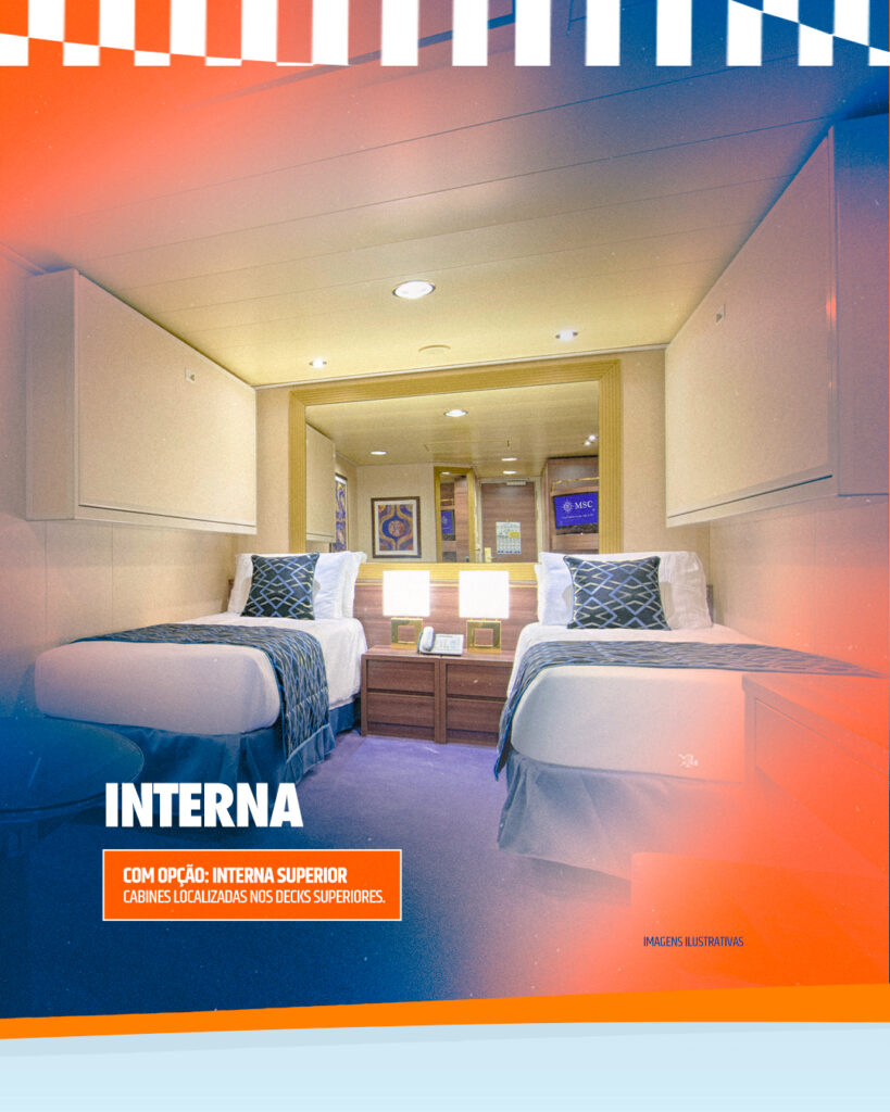 Cabine Interna - Navio Sorriso Maroto | Imagem: divulgação