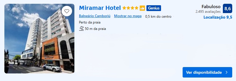 Hospedagem em Camboriú - Miramar Hotel | Imagem: Booking