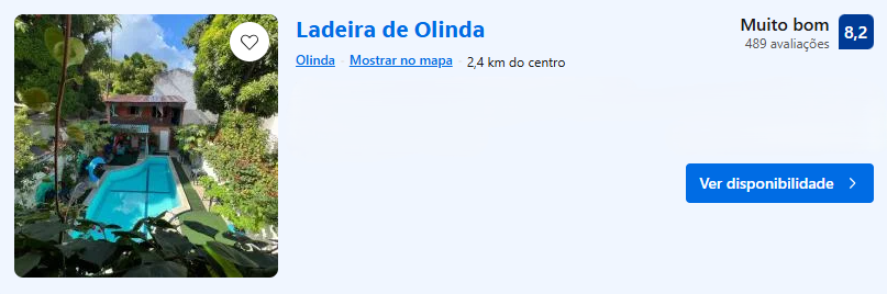 Hospedagem para o Carvalheira na Ladeira - Ladeira de Olinda