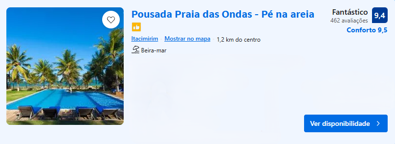 Pousada Praia das Ondas | Imagem: Booking.com